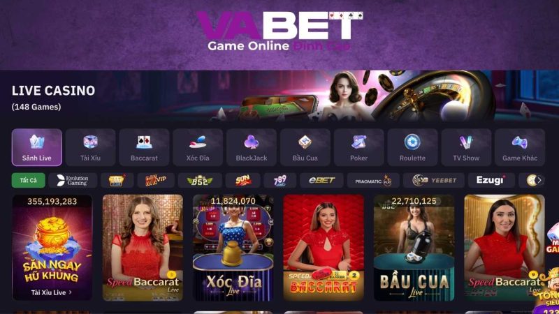 Sảnh Live Casino Vabet.